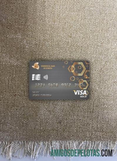 Cartão Visa Gold do Banco Comercial da Etiópia Photolook Front exemplo